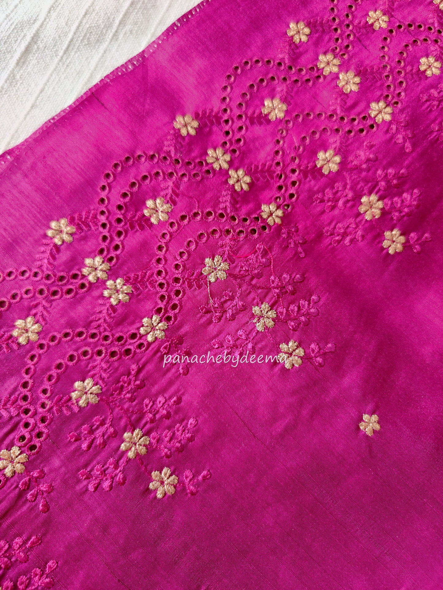 Matka silk designer saree with cut work borders and embroidery | Majenta | MT17