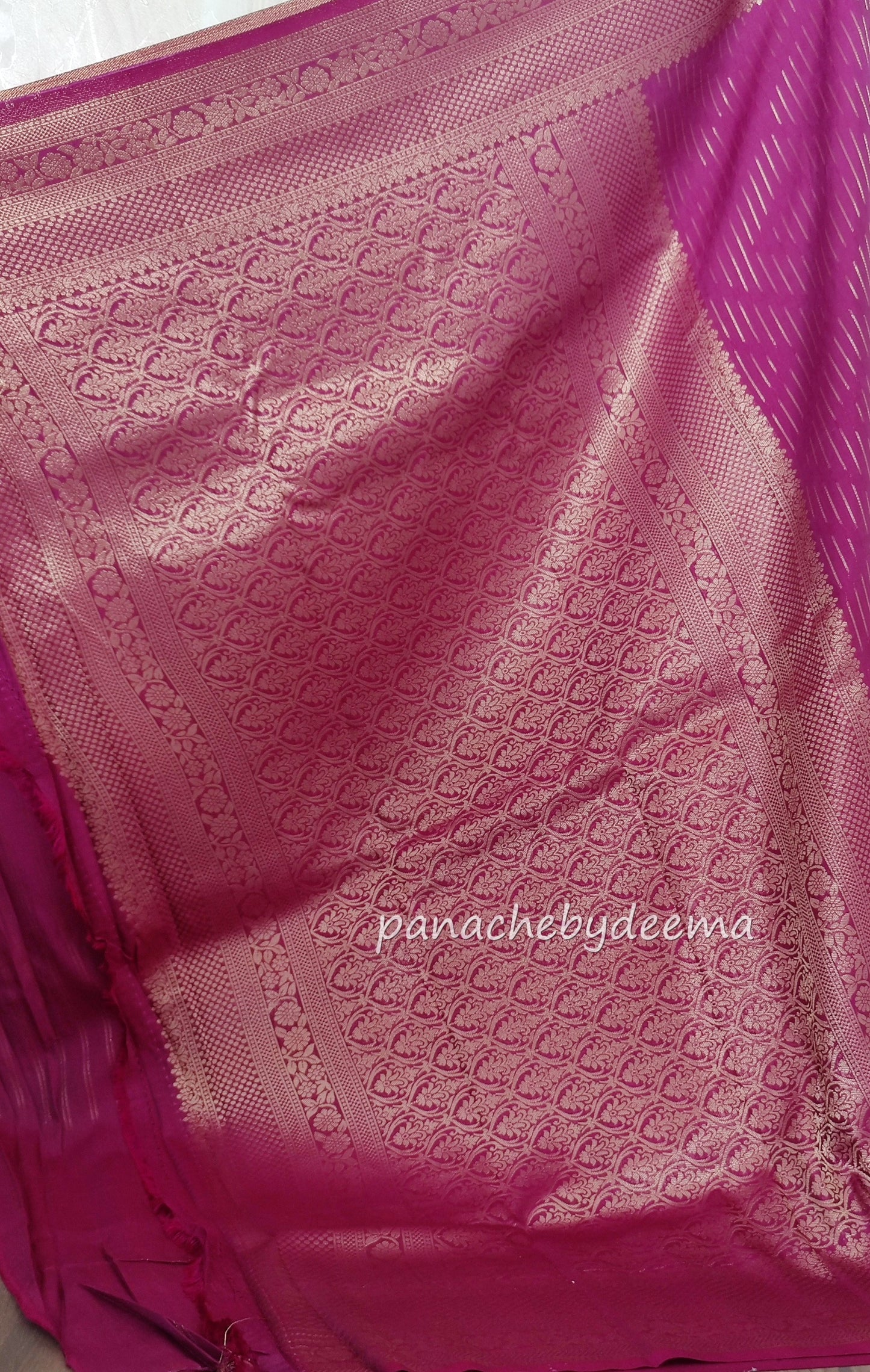 Semi silk designer sareee with zari weaving| Pink | BS7