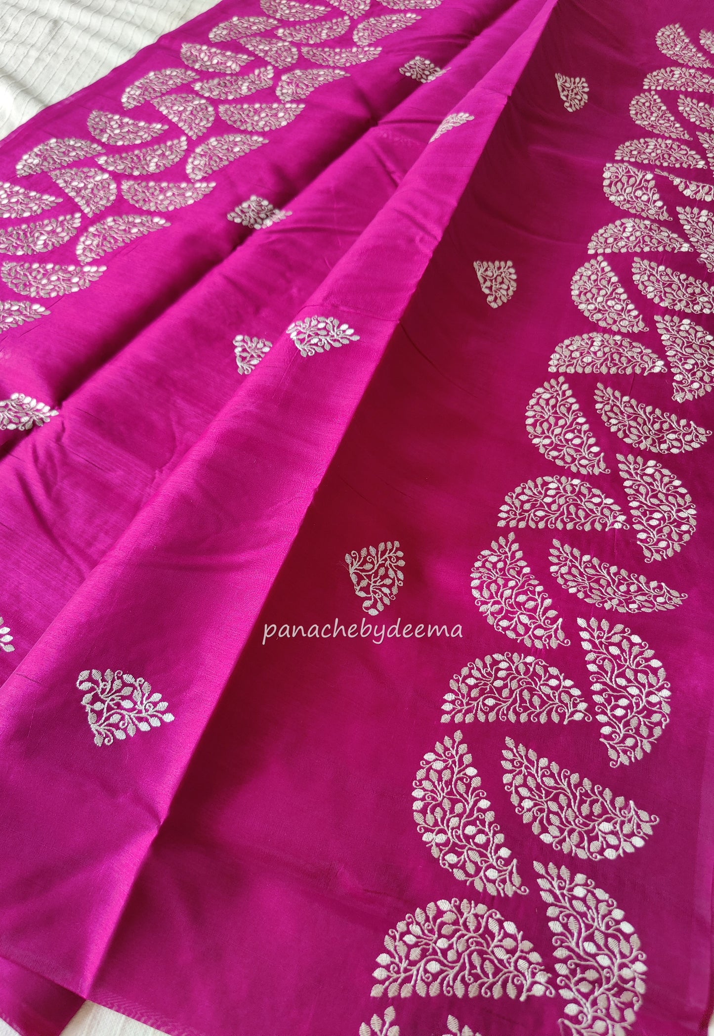 Matka silk designer saree with embroidery | Majenta | SC6