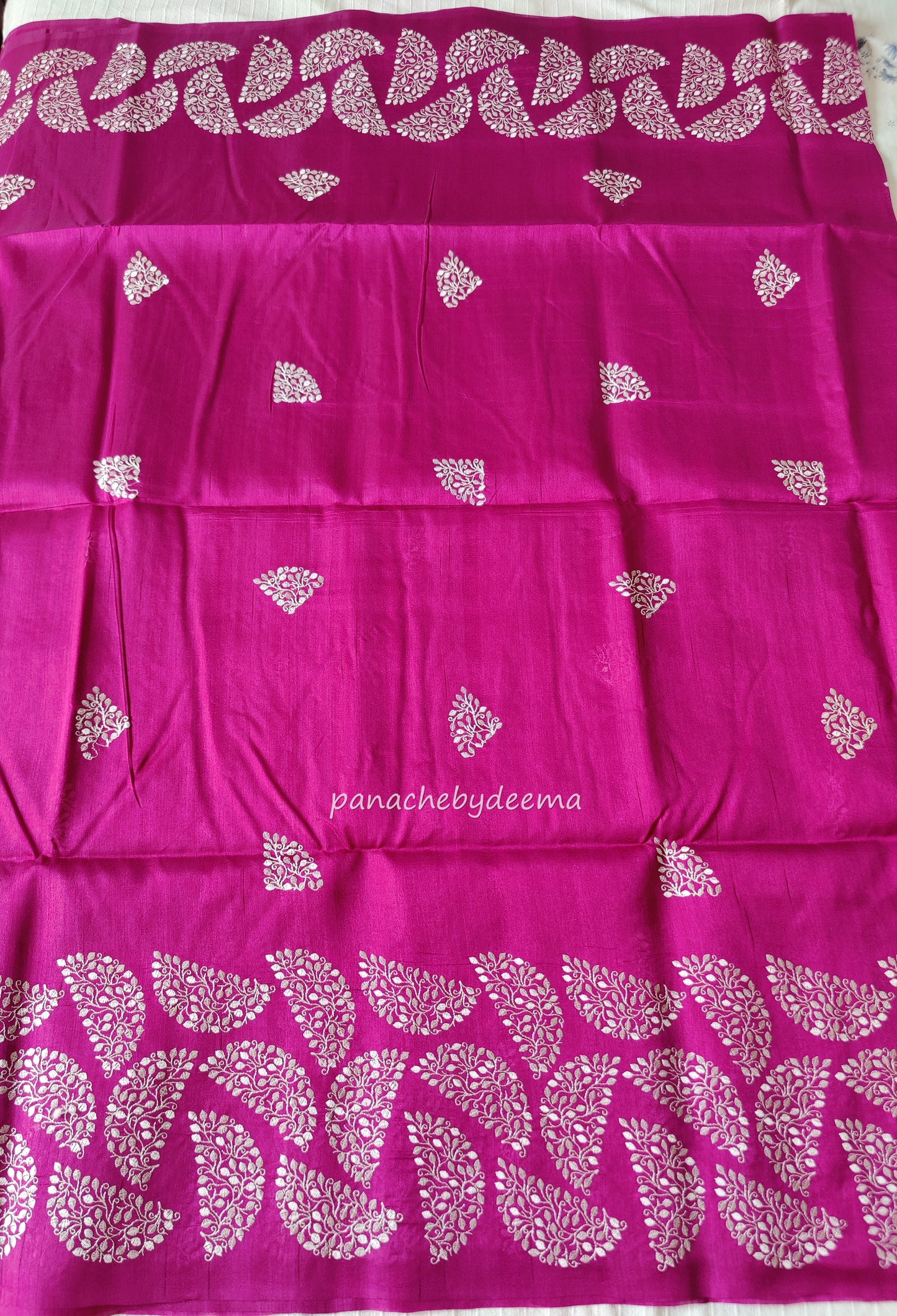 Matka silk designer saree with embroidery | Majenta | SC6