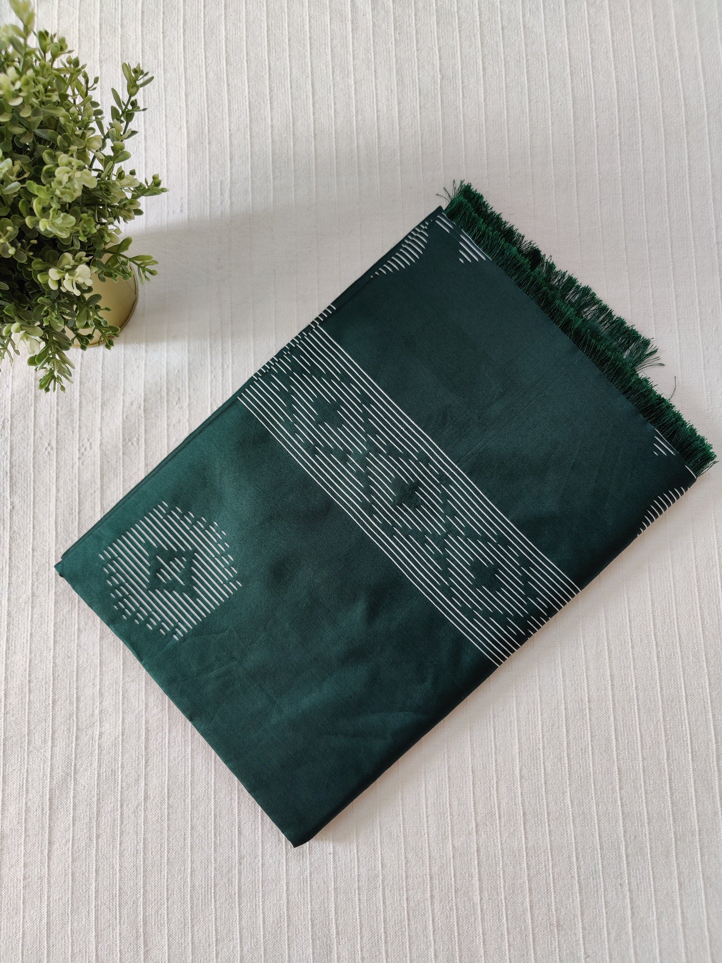 Budget friendly saree with thread embroidery |Bottle green | D5