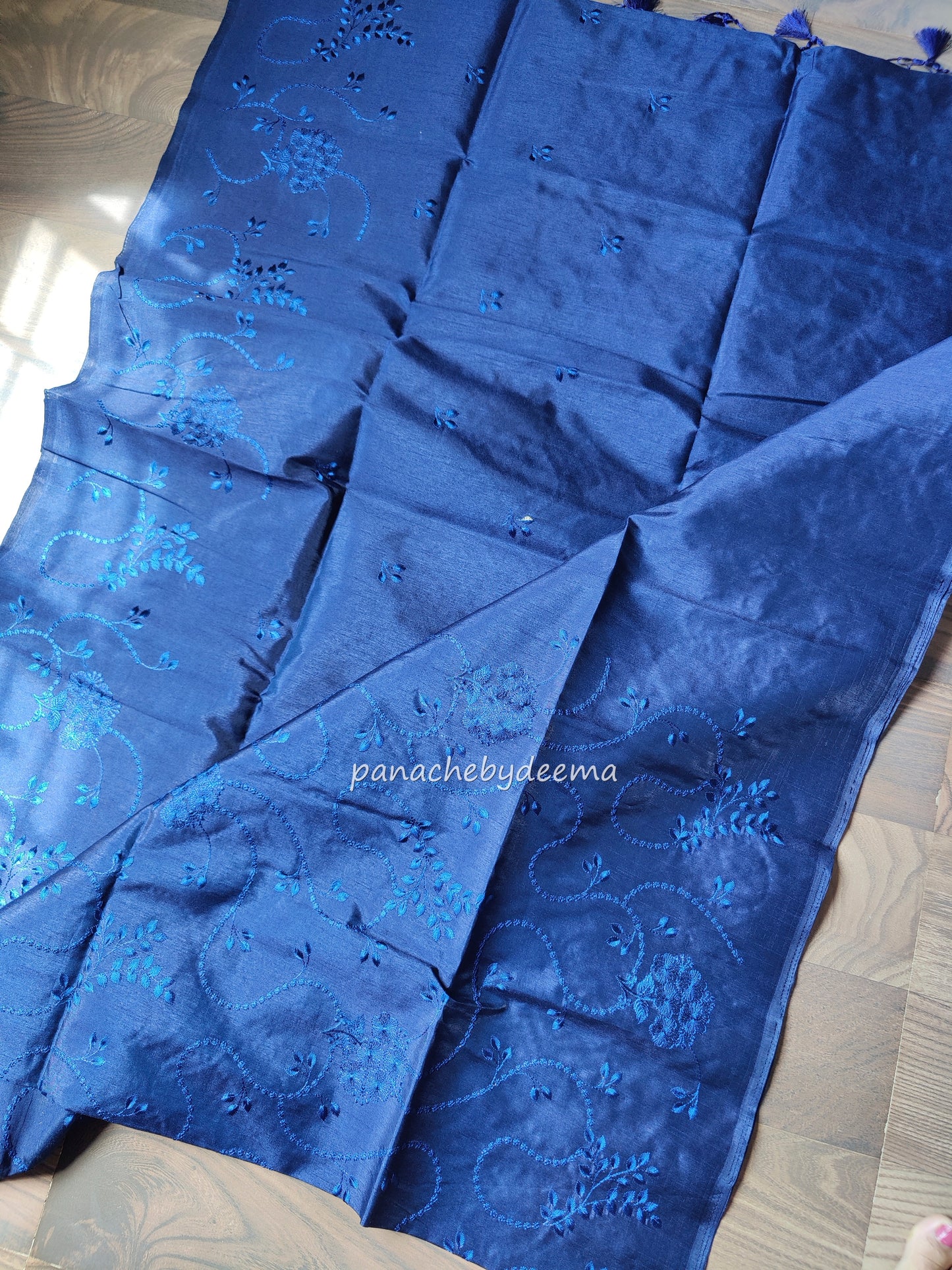 Art silk saree with embroidery | Blue | A5
