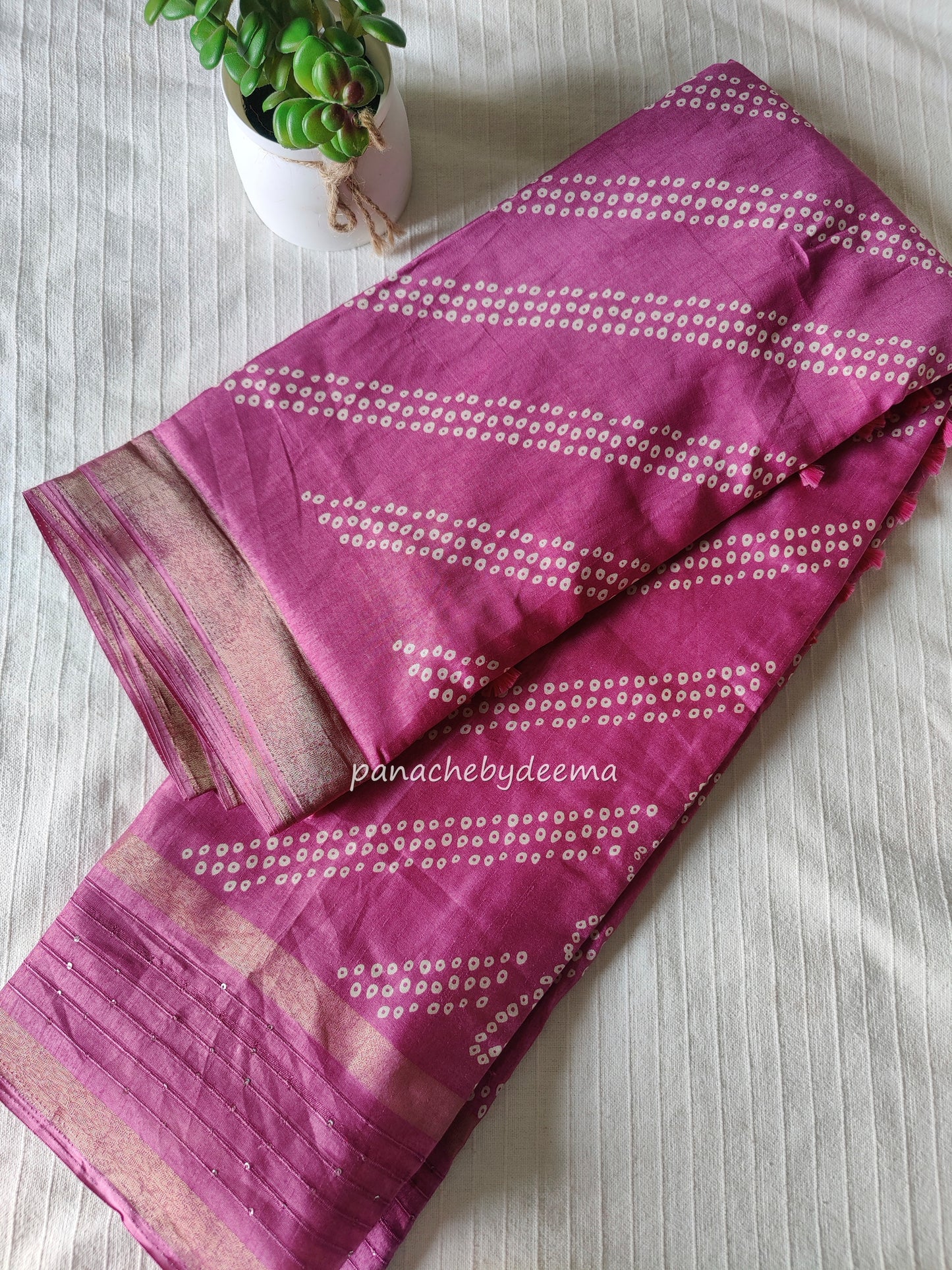 Beautiful daily wear saree with sequined borders | Pink | KA4