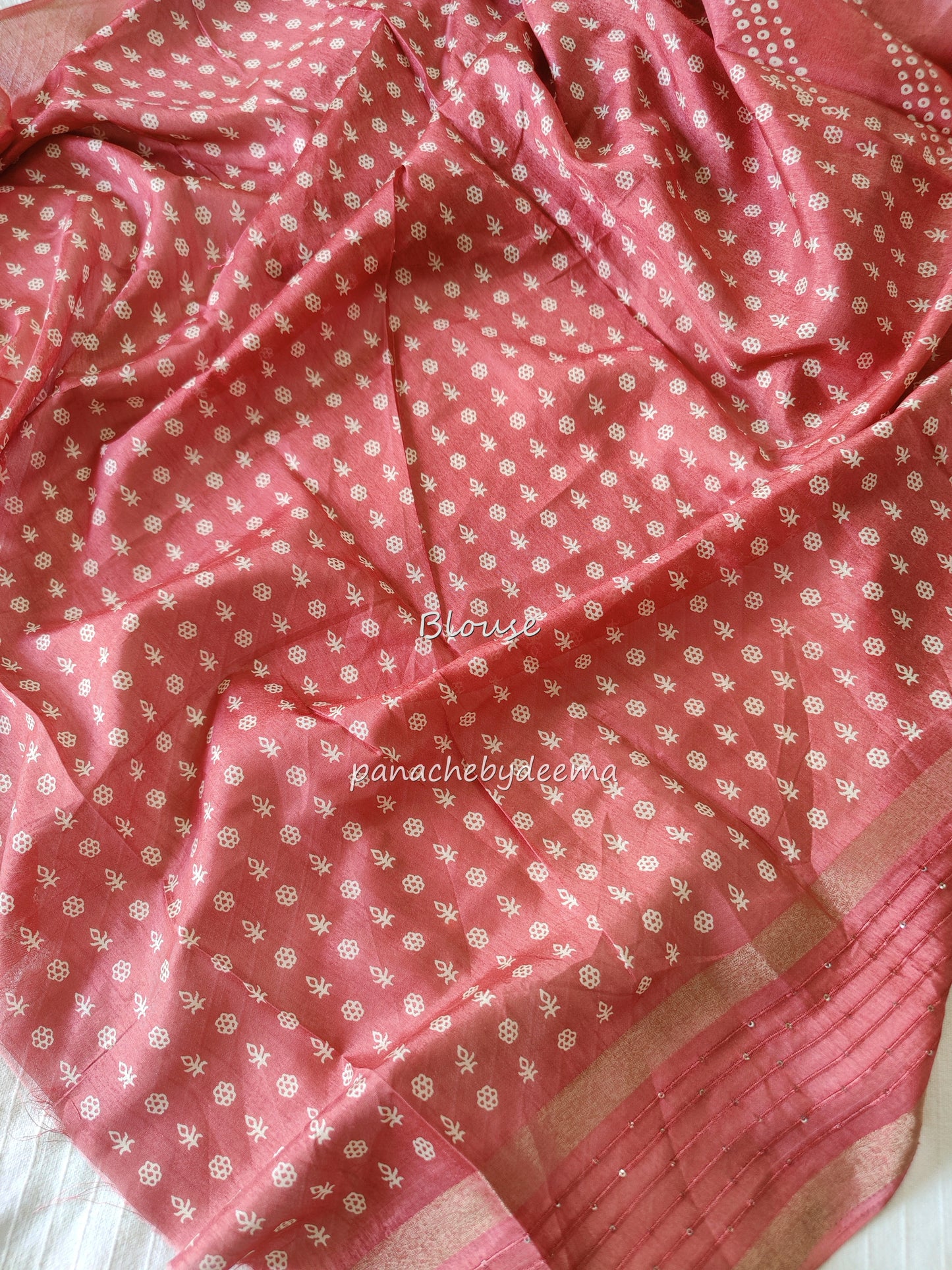 Beautiful semisilk casual wear saree with sequined borders | Dusty pink | KA1