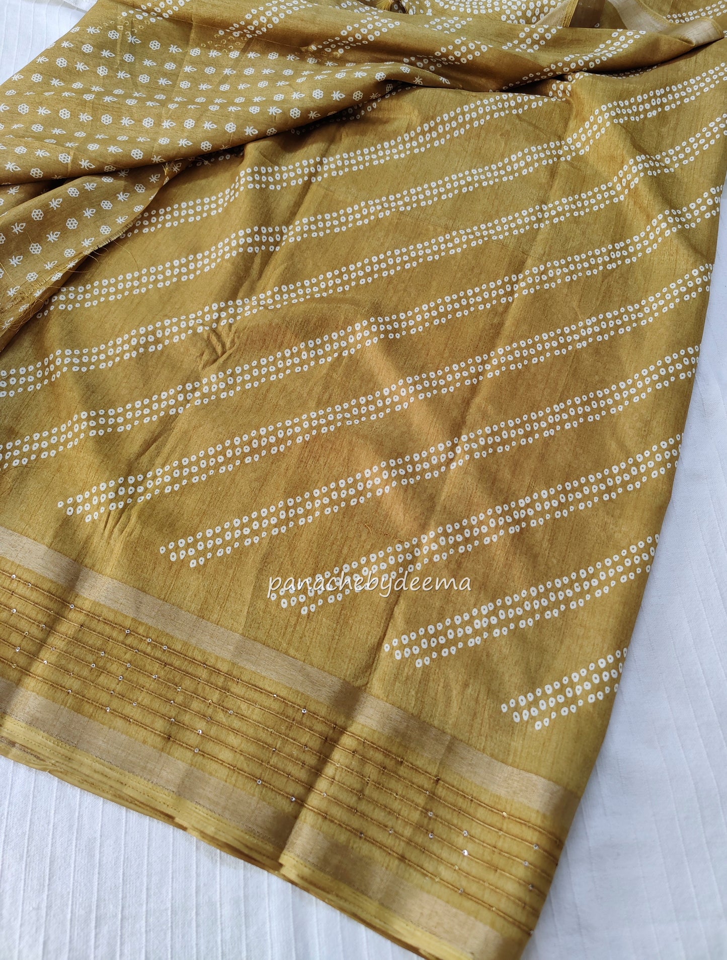 Beautiful semisilk casual wear saree with sequined borders | Mustard yellow| KA3