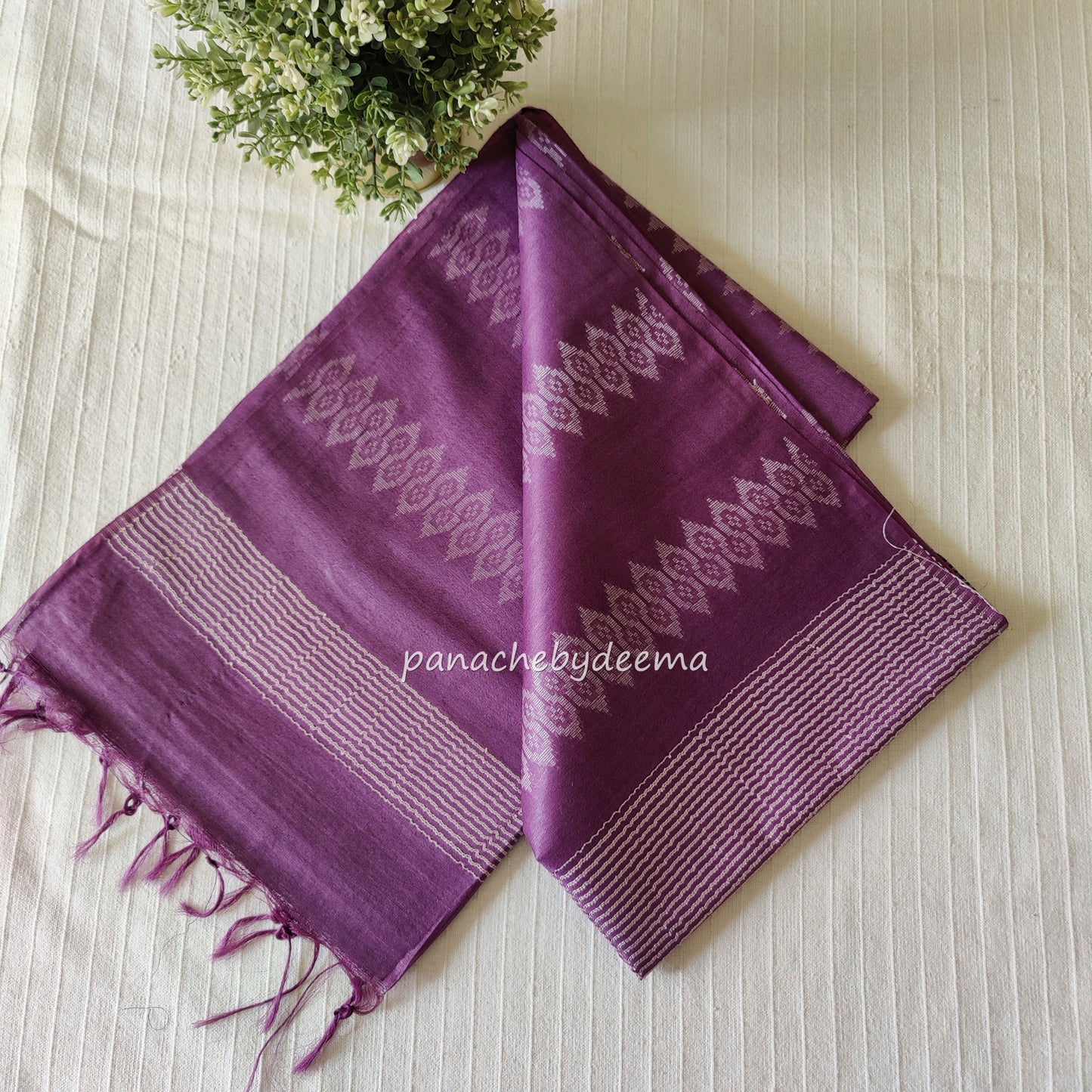 Semi tussar saree with thread weaving| purple| D1