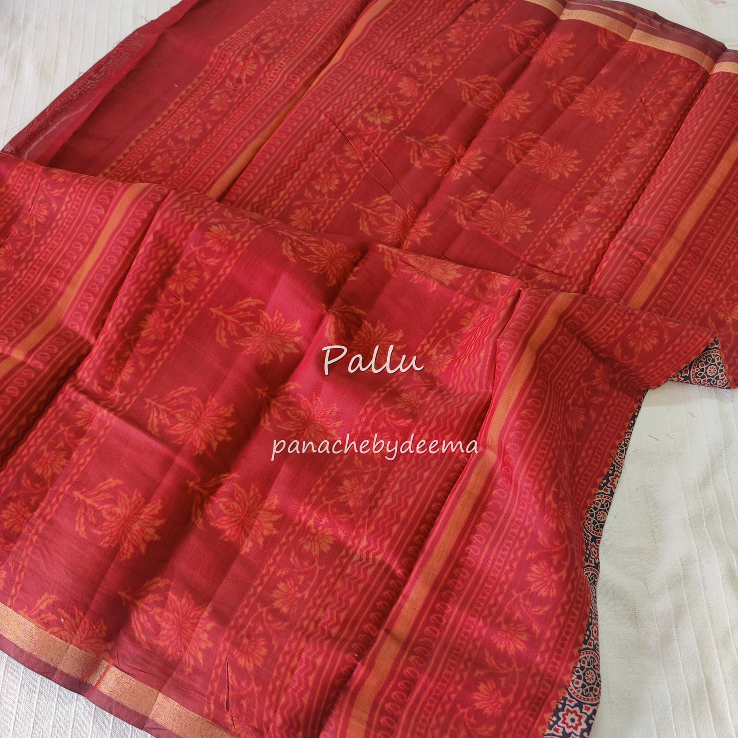 Ajrakh design casual /daily wear saree |MO1