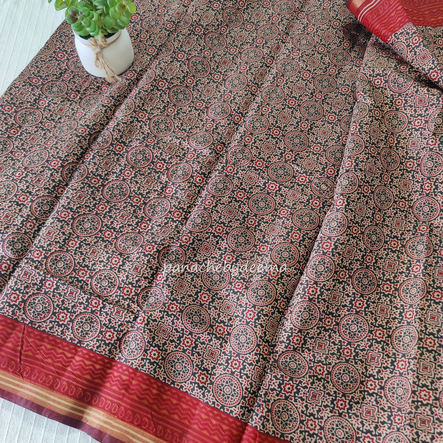 Ajrakh design casual /daily wear saree |MO1