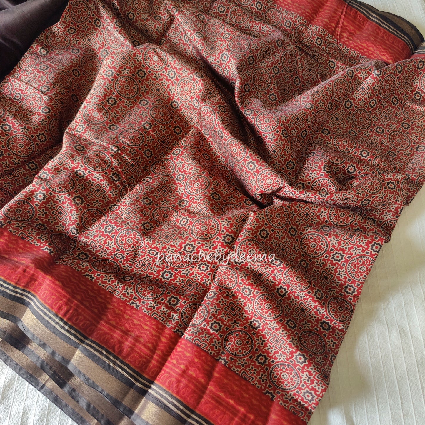 Ajrakh design casual /daily wear saree |MO2