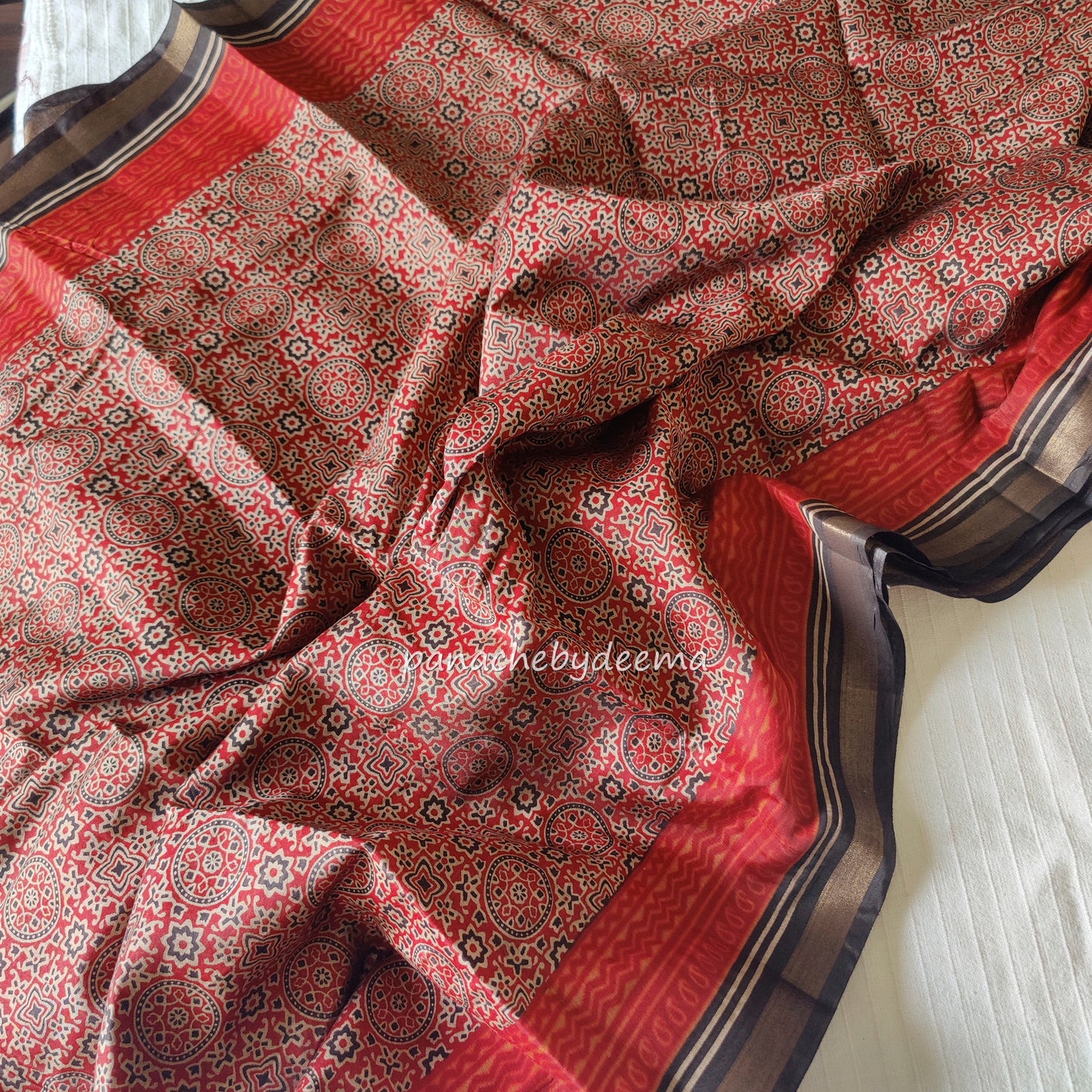 Ajrakh design casual /daily wear saree |MO2