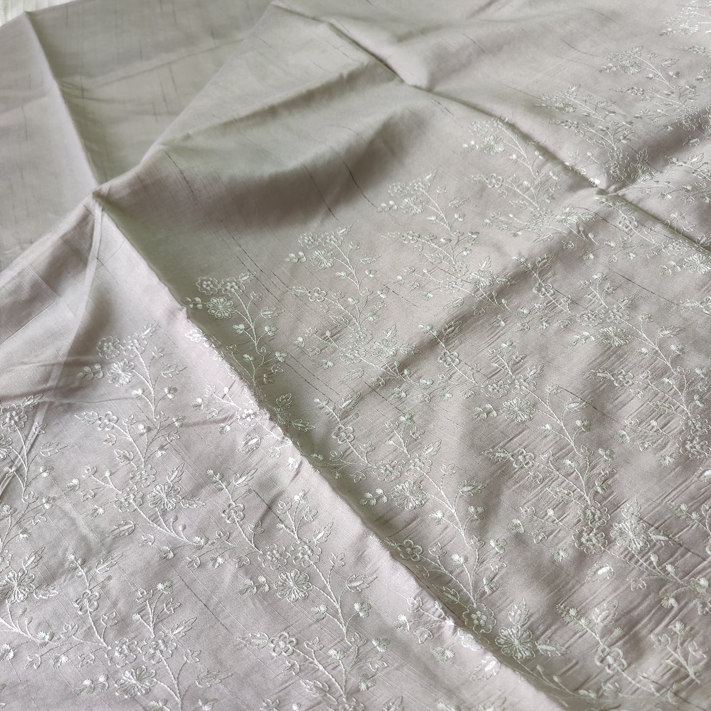 Pastel semi raw silk saree with embroidery | PSTL4