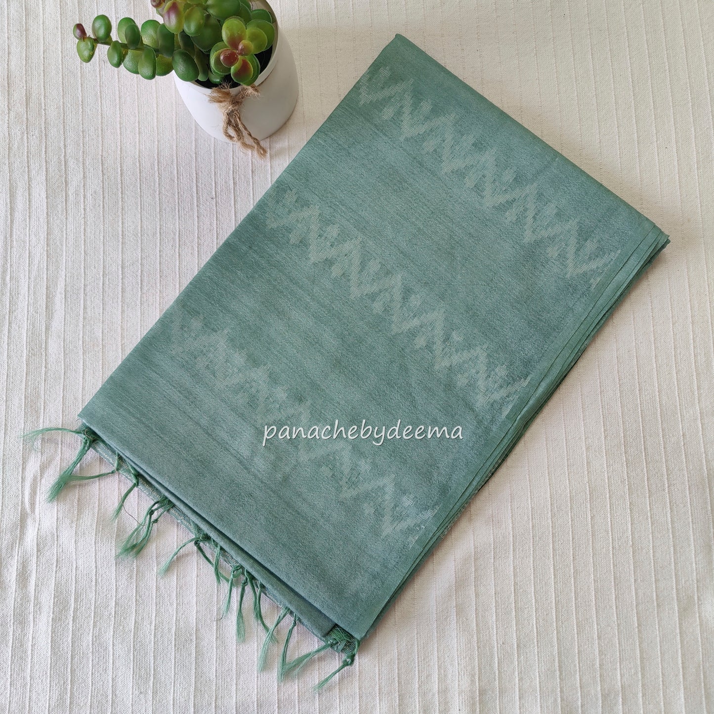Semi tussar saree with thread weaving| GREEN | D6