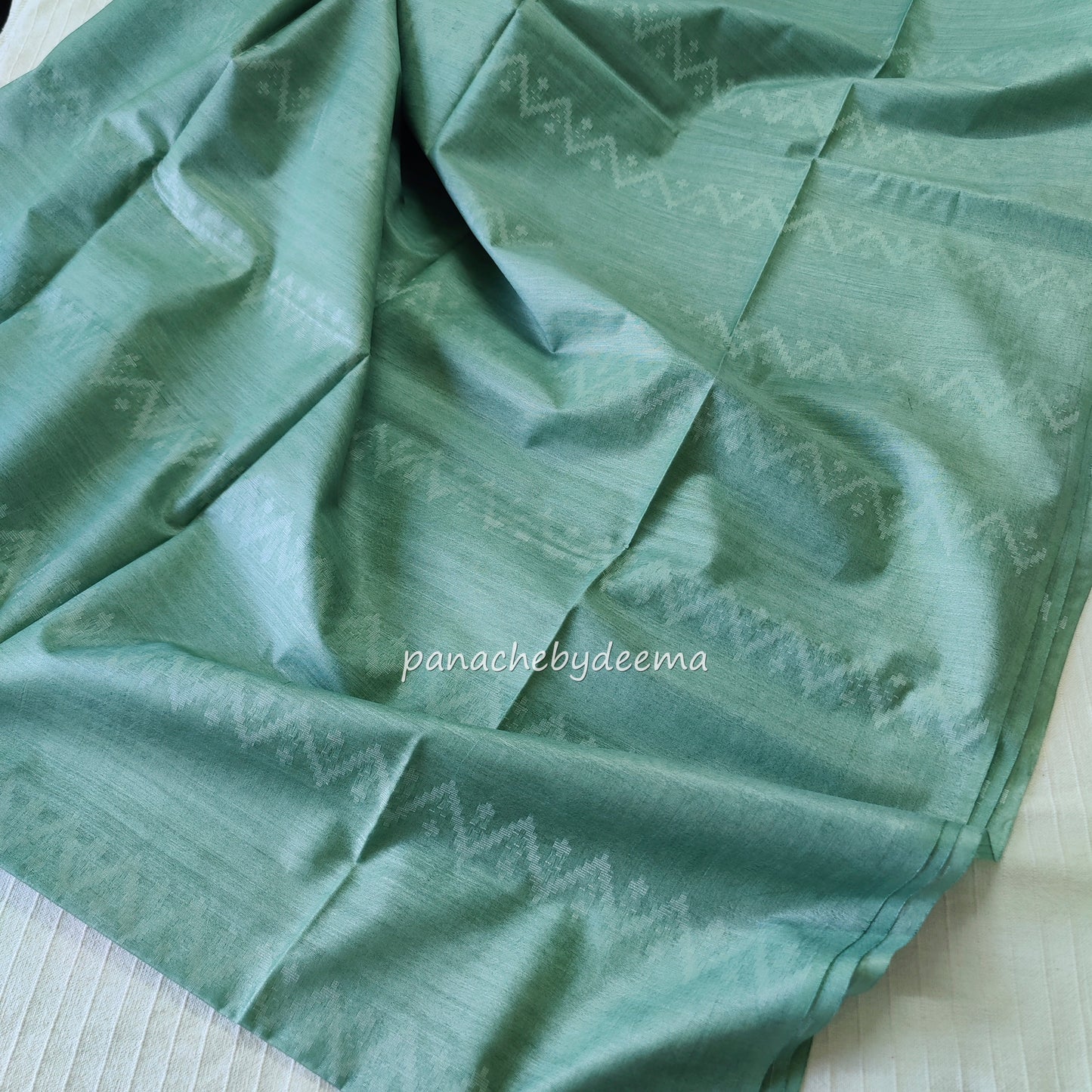 Semi tussar saree with thread weaving| GREEN | D6