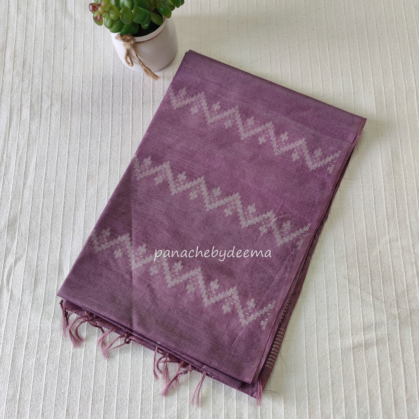 Semi tussar saree with thread weaving| Onion pink| D4