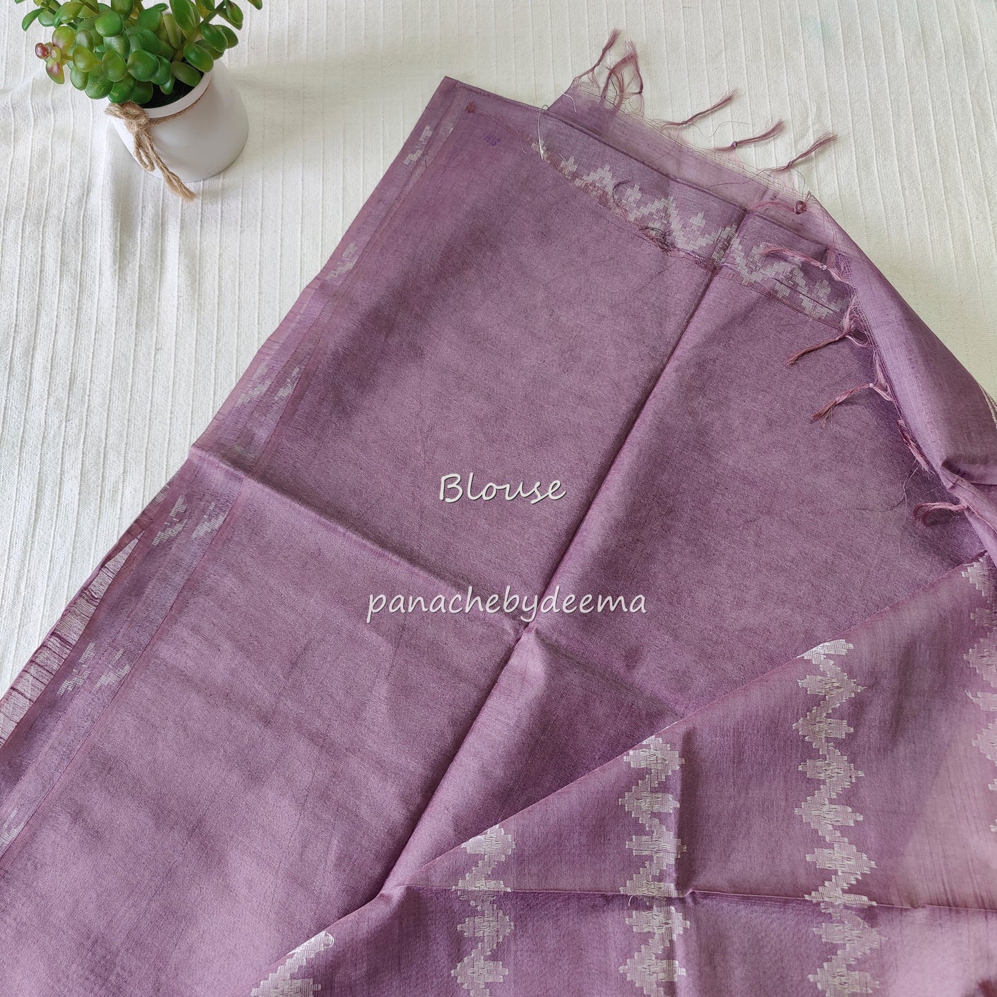 Semi tussar saree with thread weaving| Onion pink| D4