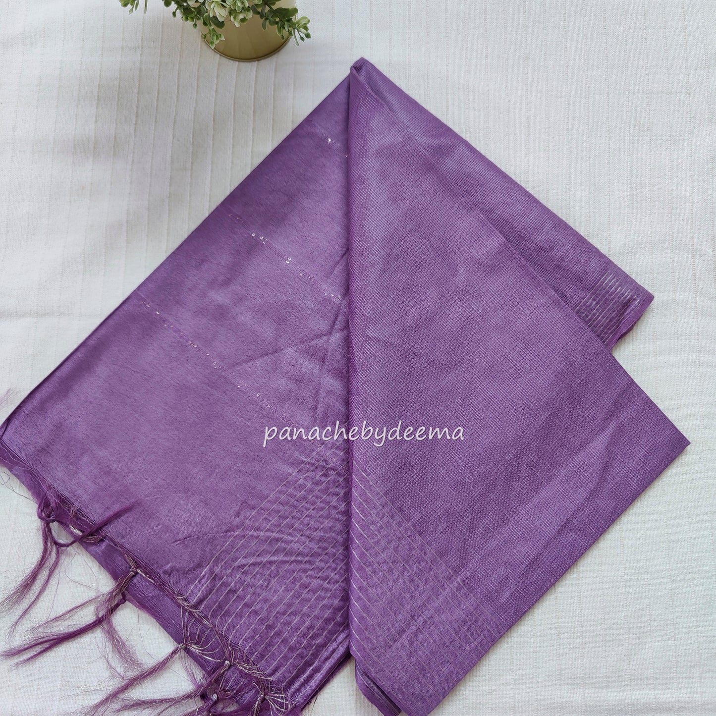Semi tussar saree with silver zari weaving| Violet | D7