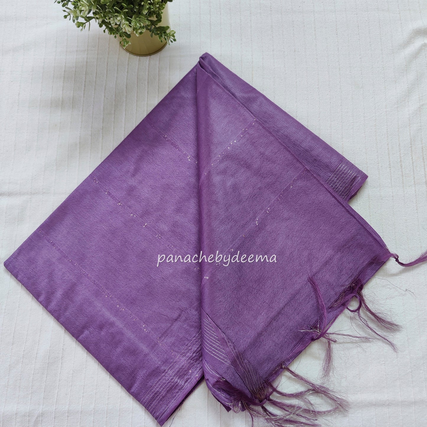 Semi tussar saree with silver zari weaving| Violet | D7