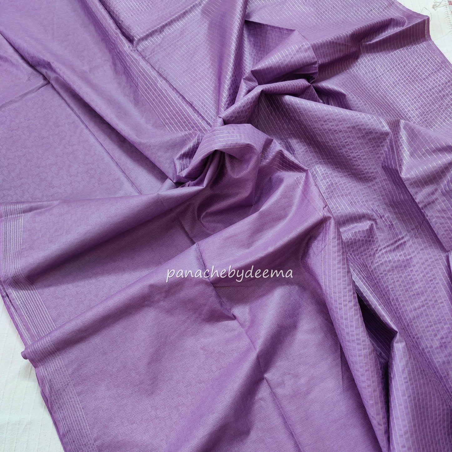 Semi tussar saree with silver zari weaving| Violet | D7