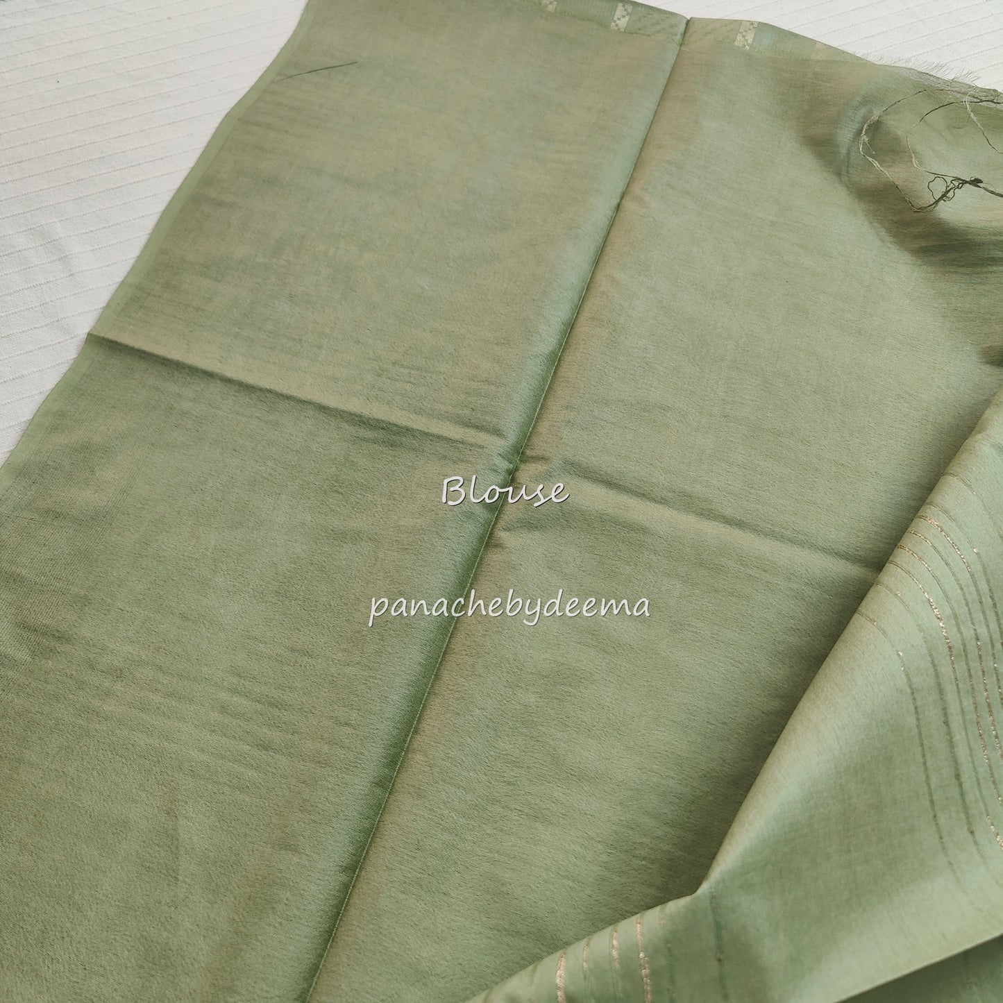 Semi tussar saree with Silver zari weaving | Green D10