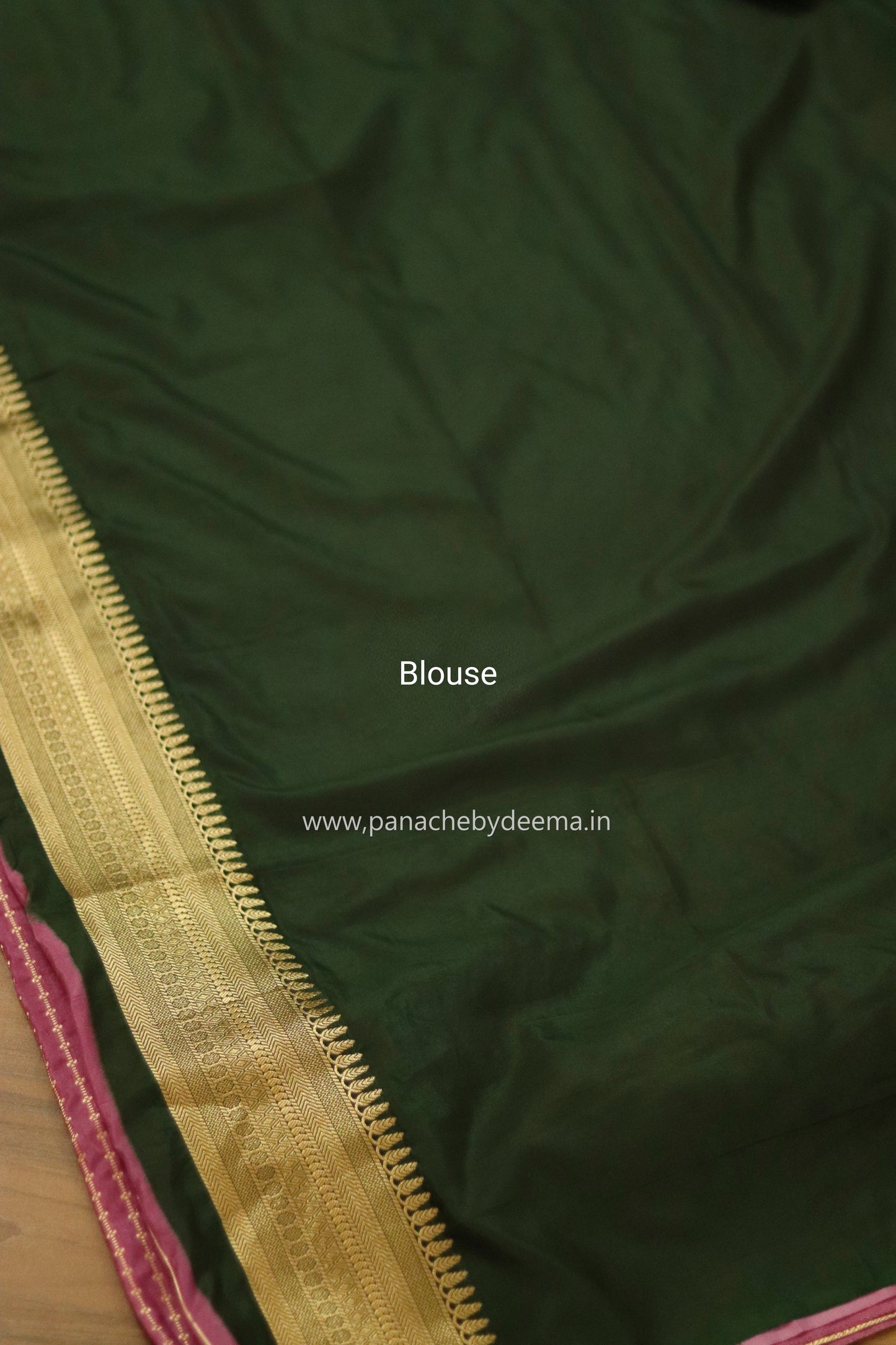 Semi banarasi georgette silk saree with contrast border |pink with green border | KD2