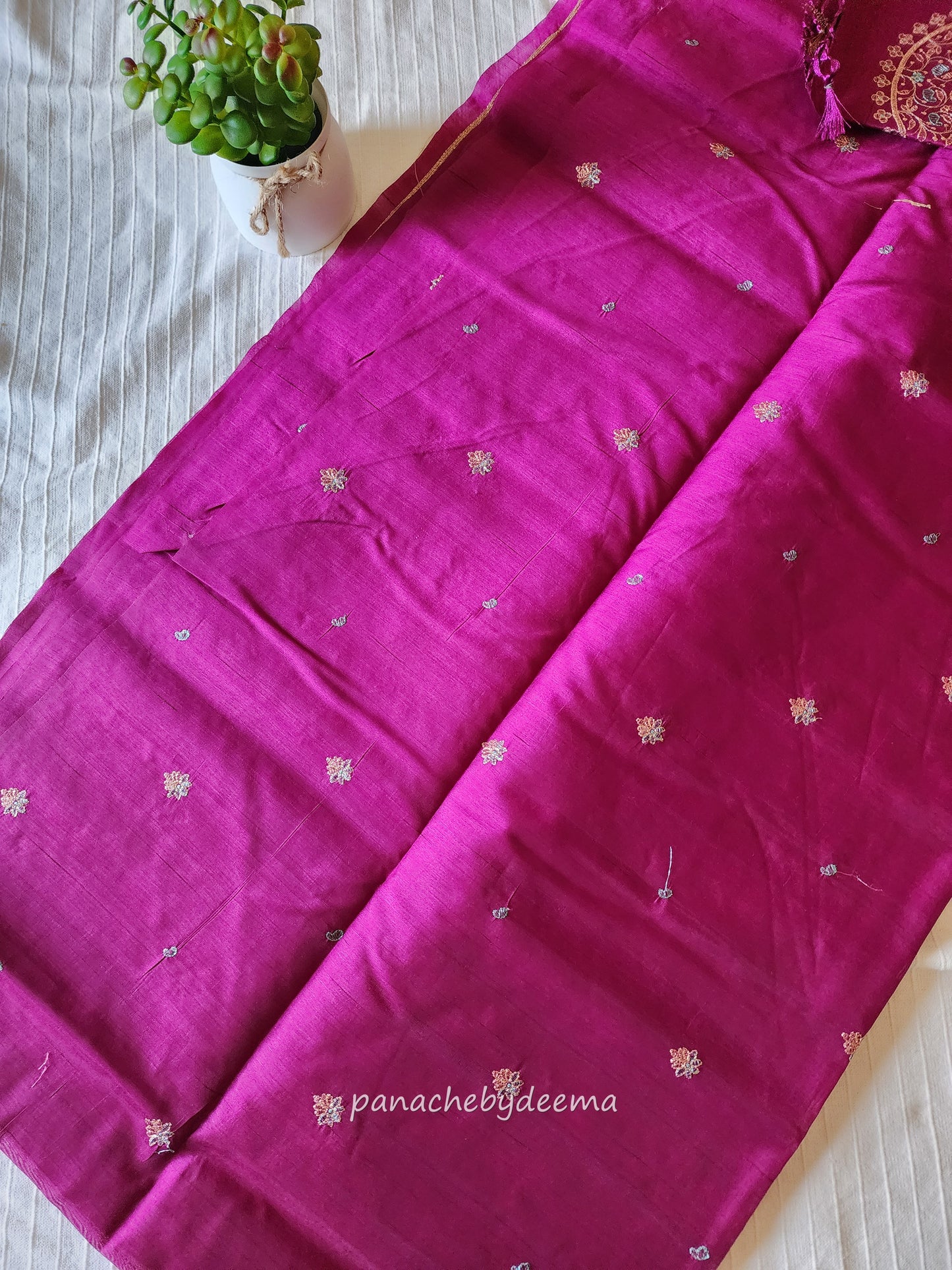 Matka silk designer saree with heavy embroidery | Vadamalli shade | MT6