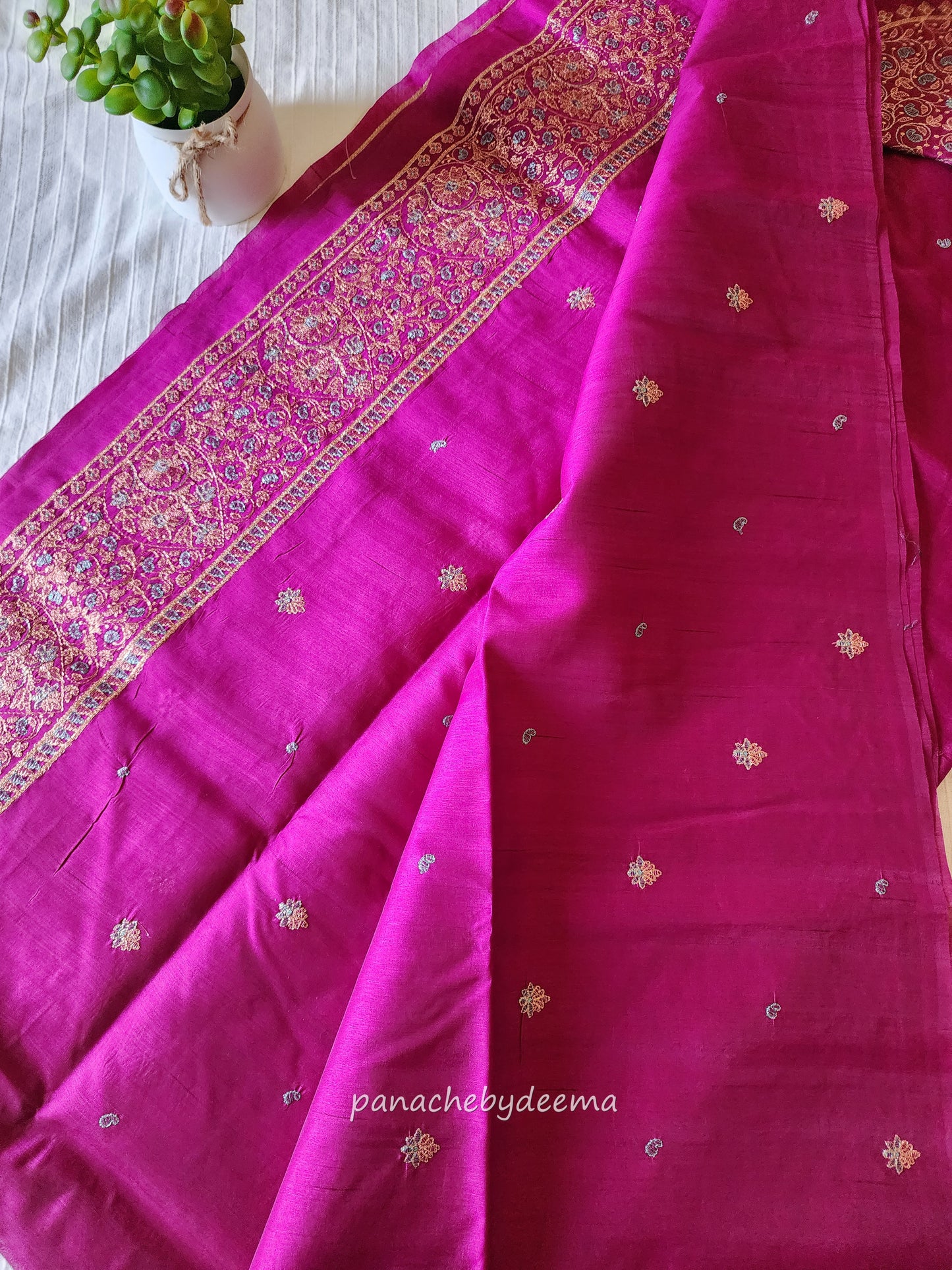 Matka silk designer saree with heavy embroidery | Vadamalli shade | MT6