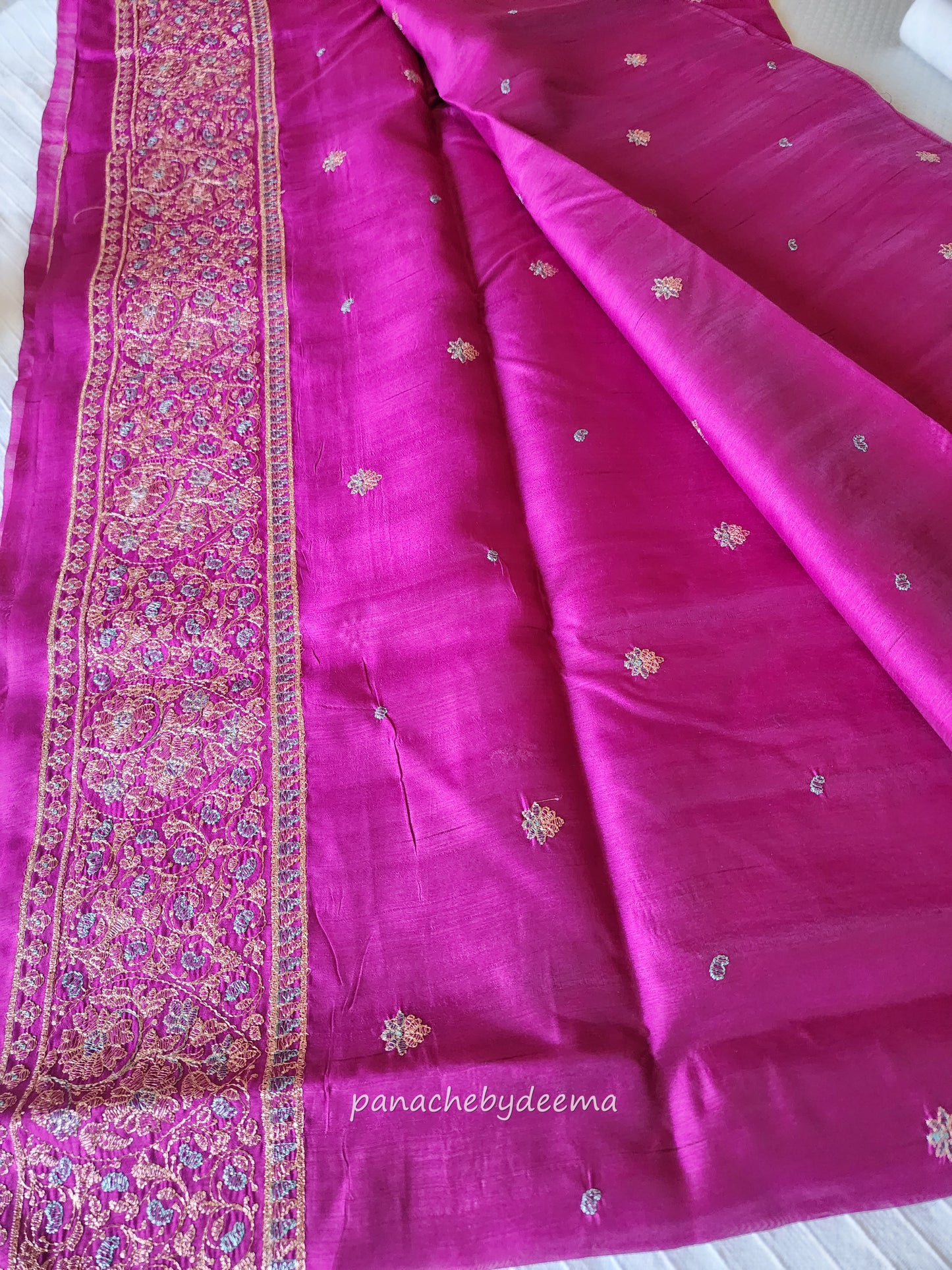 Matka silk designer saree with heavy embroidery | Vadamalli shade | MT6