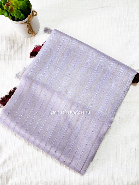 Tissue organza saree with sequins | Lavender | T3