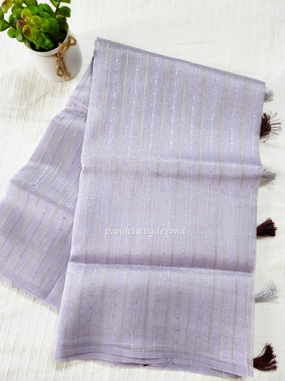 Tissue organza saree with sequins | Lavender | T3