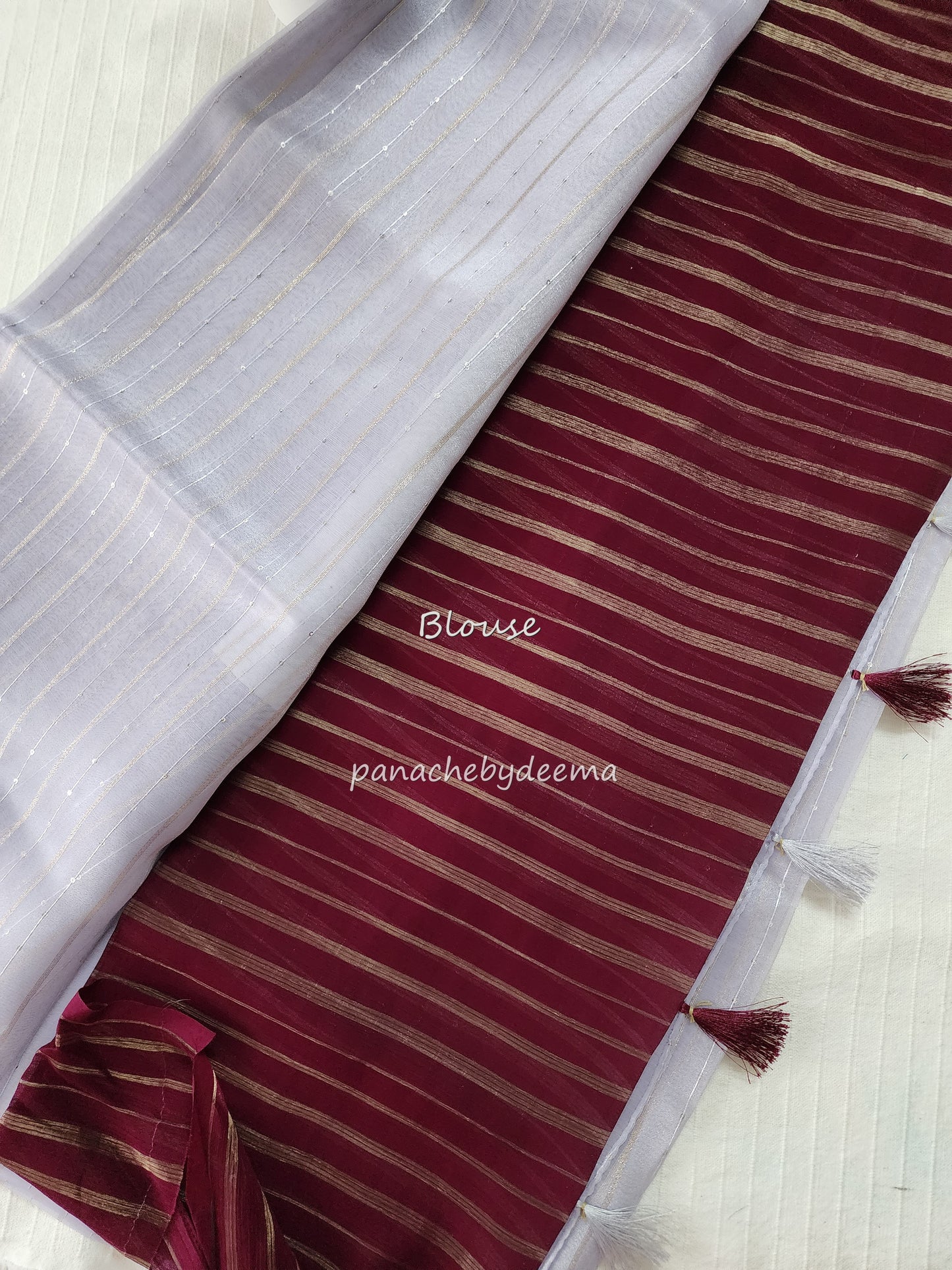 Tissue organza saree with sequins | Lavender | T3