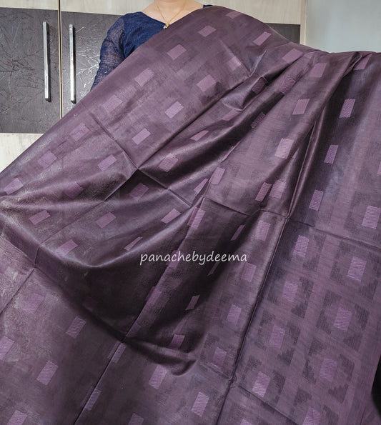 Beautiful semi munga silk saree |Dark brownishpurple| M4
