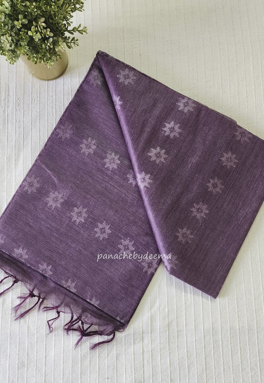 Semi tussar saree with thread weaving | Purple | CH5