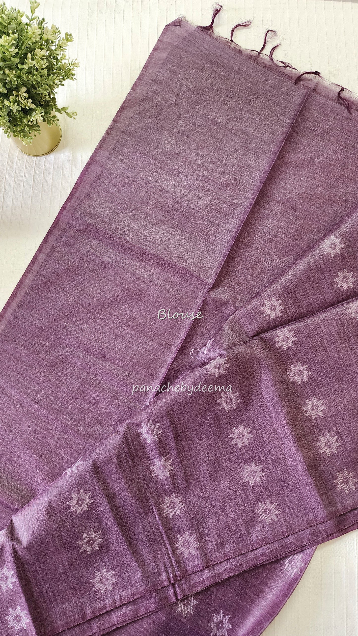 Semi tussar saree with thread weaving | Purple | CH5