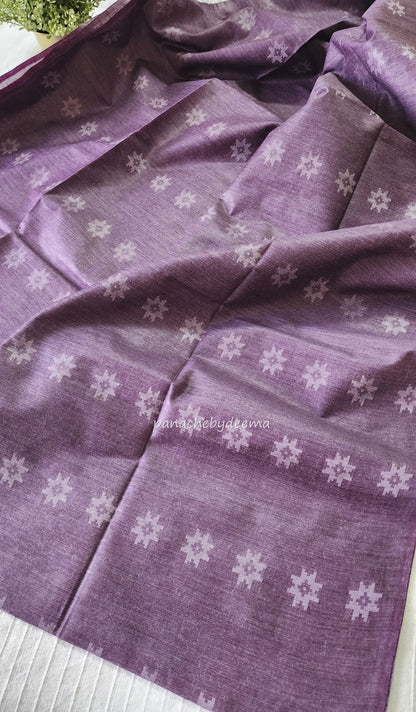 Semi tussar saree with thread weaving | Purple | CH5