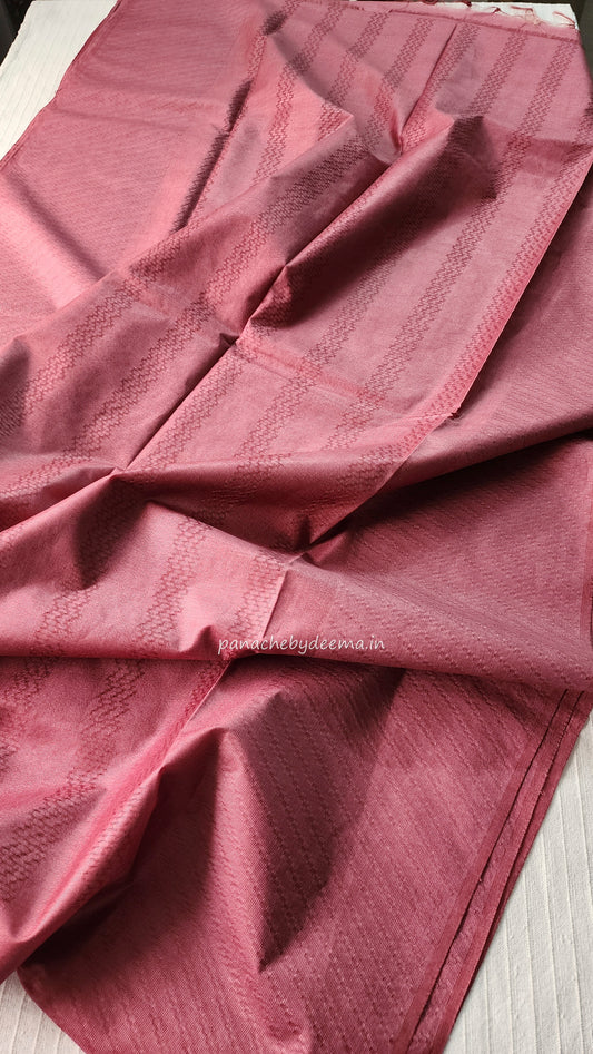 Semi munga silk saree  | Peachy pink | W6