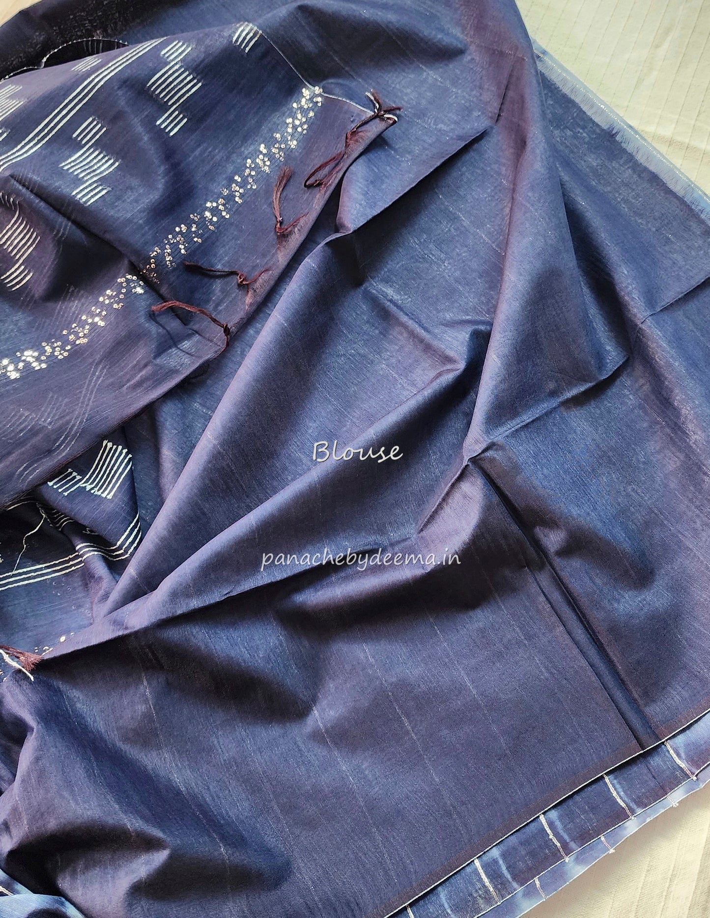 Semi tussar saree with shibori design | Blue| D15