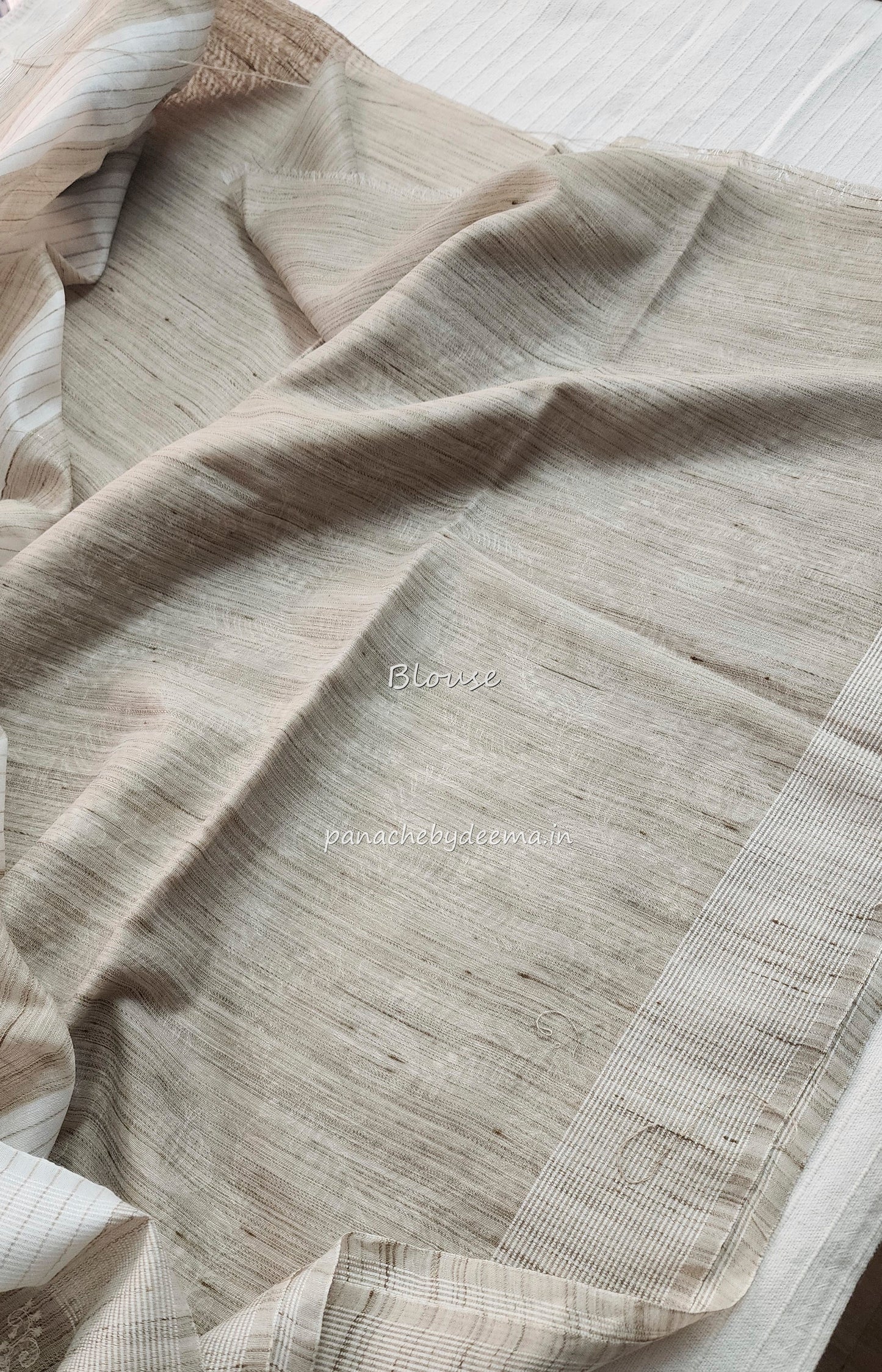 Semi linen saree with heavy thread embroidery | Design3 | TD03