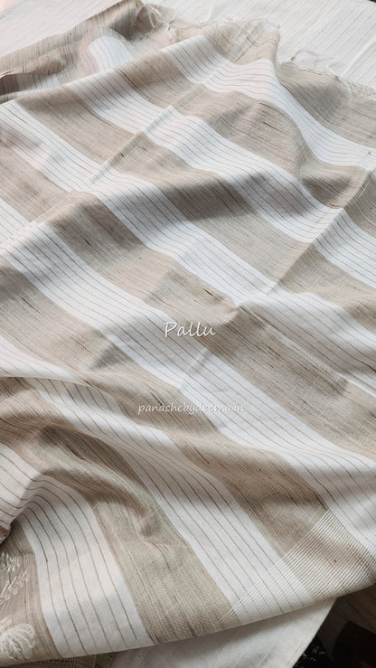 Semi linen saree with heavy thread embroidery | Design3 | TD03