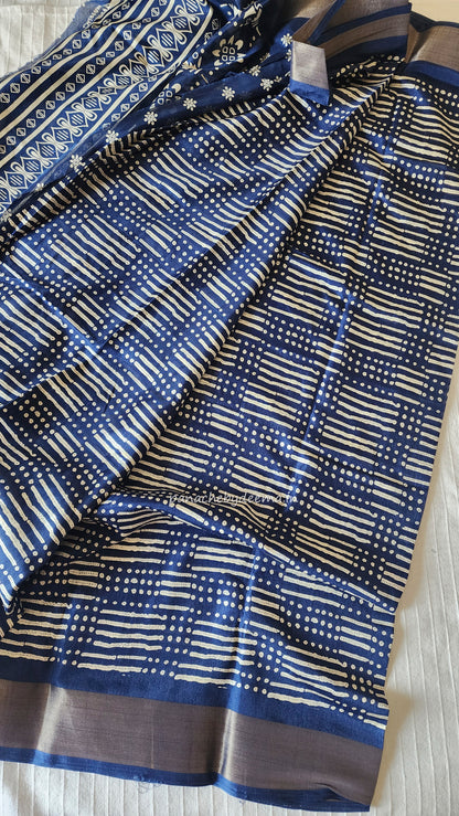 Casual/daily wear saree | Blue| S7