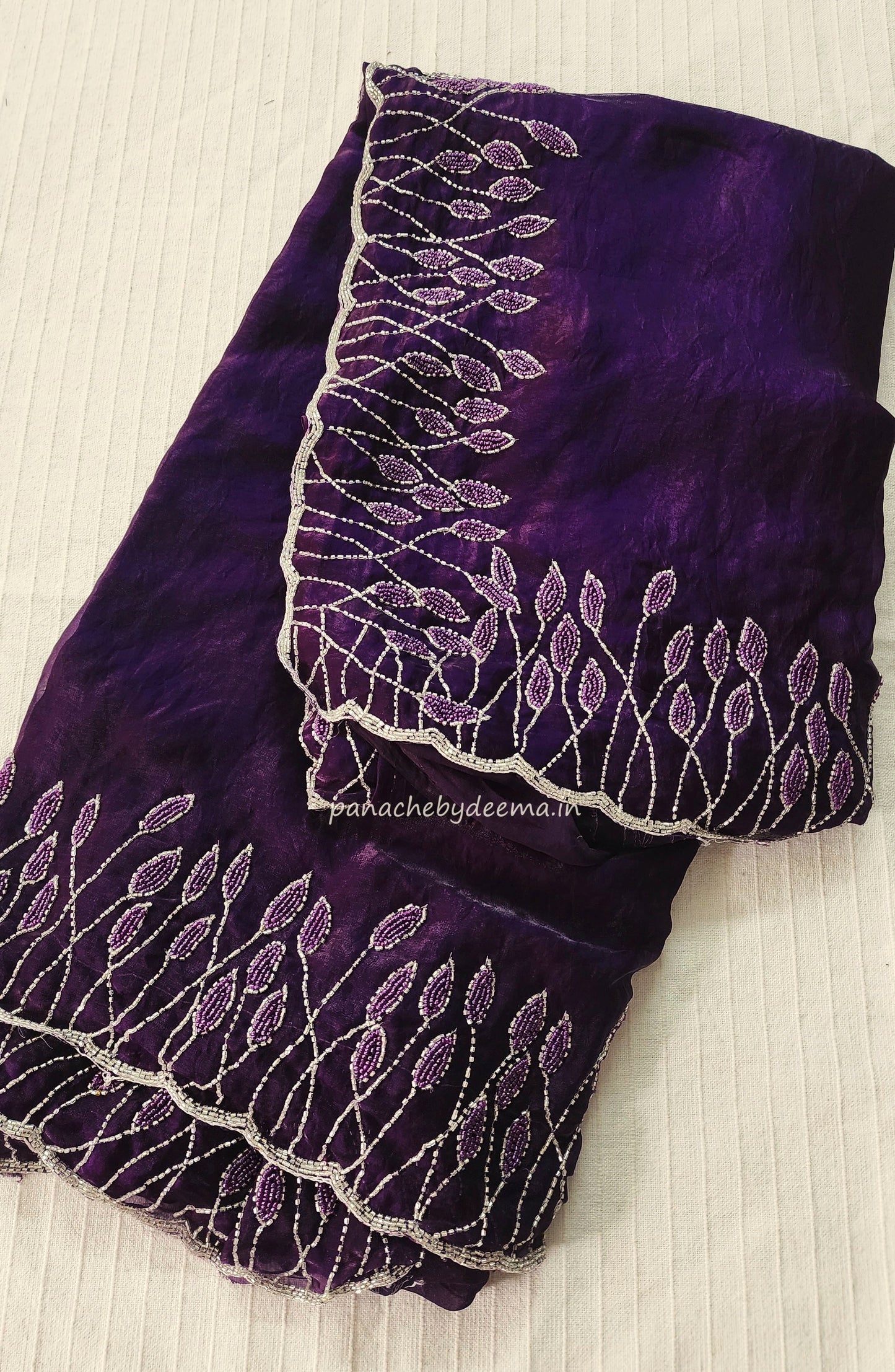 Desiger saree with heavy handwork| Dark violet | TS5