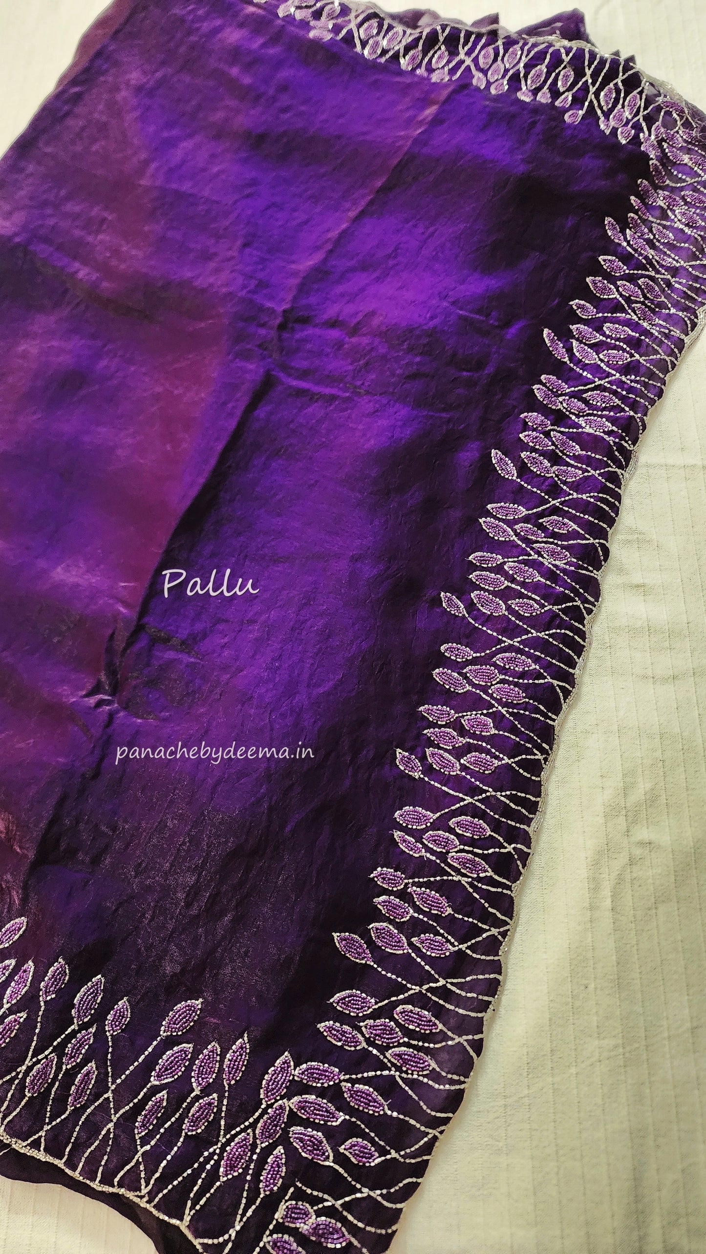 Desiger saree with heavy handwork| Dark violet | TS5