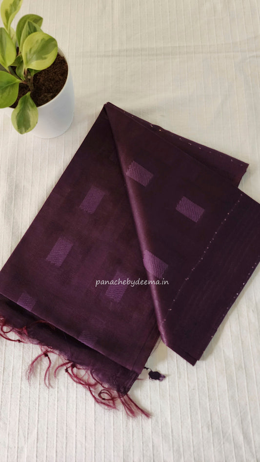 Beautiful semi munga silk saree | Grape | M1