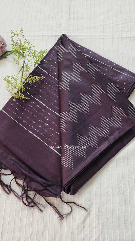 Beautiful semi munga silk saree | Wine | MS8