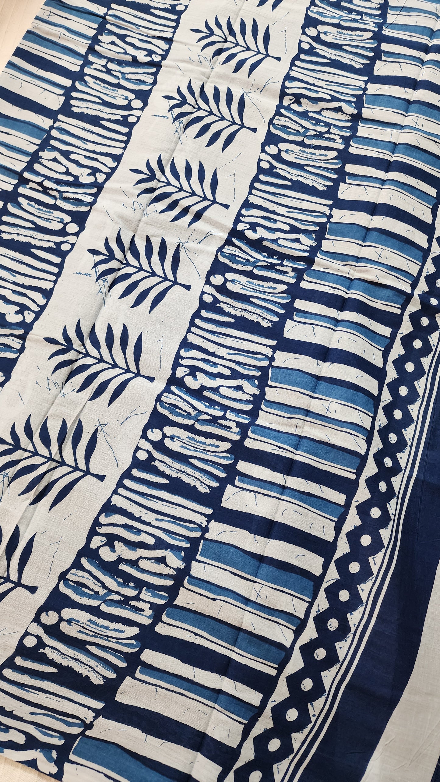 Pure Mulmul cotton saree|Indigo | PA111