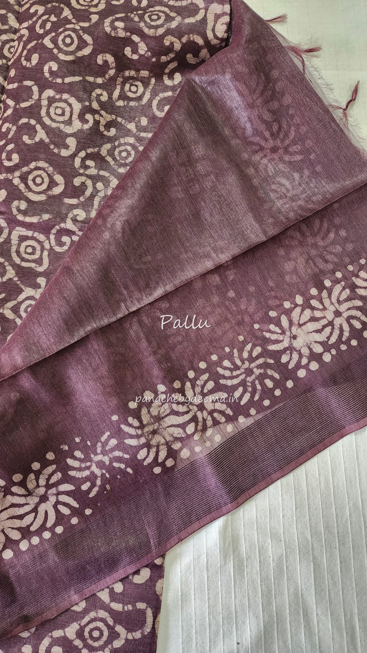 Semi tussar saree with Batik design | BT1