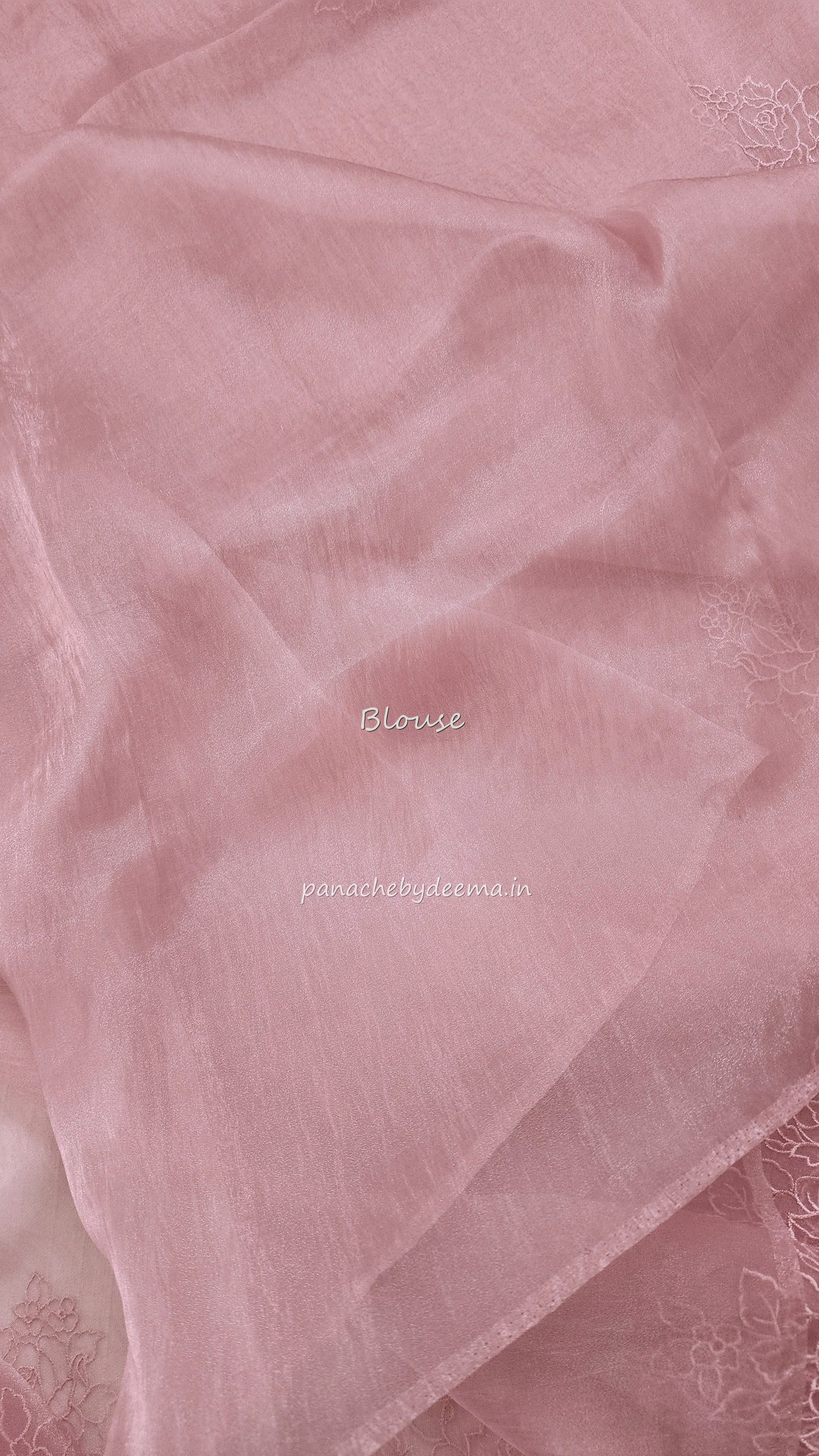 (Pre order available for restocking please whatsapp)Organza glass tissue saree with embroidery and cutwork  with scalloped borders() | Peachypink|GL4