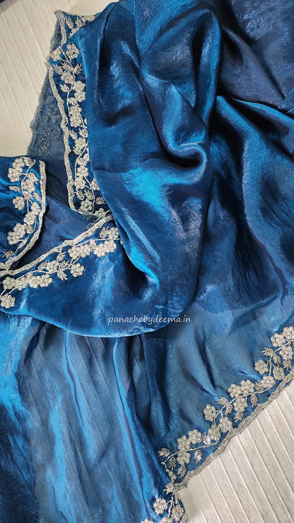 Desiger saree with heavy handwork| Blue | TS6