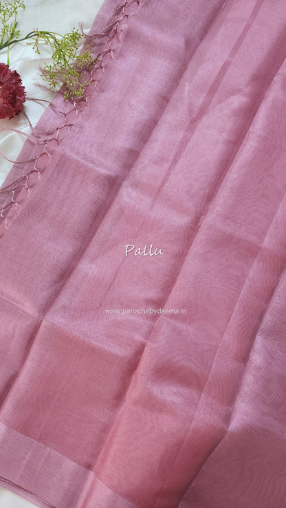 Semi tissue saree | Onion pink | SC100