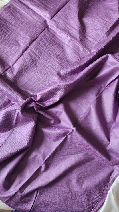 Semi tussar saree with silver zari weaving| Violet | D7