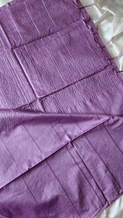 Semi tussar saree with silver zari weaving| Violet | D7